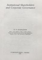 Institutional Shareholders and Corporate Governance 