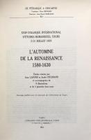 L'Automne de la Renaissance : 1580-1630 (De Pétrarque à Descartes　XLI)