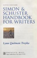 Simon & Schuster Handbook for Writers 　Fifth Edition