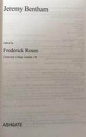 Jeremy Bentham (International Library of Essays in the History of Social and Political Thought)