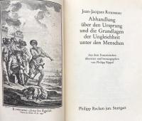 Abhandlung über den Ursprung und die Grundlagen der Ungleichheit unter den Menschen
