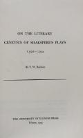 On the Literary Genetics of Shakespere's Plays 1592-1594