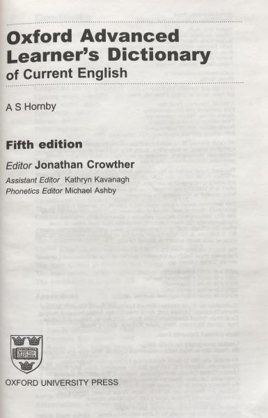 Oxford Advanced Learner's Dictionary of Current English