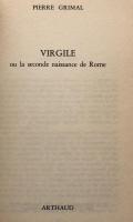 Virgile: ou la seconde naissance de Rome