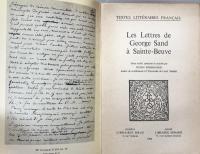 Les Lettres de George Sand à Sainte-Beuve