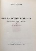 Per la poesia Italiana: Studi, Ritratti, Saggi e Discorsi Ⅰ: Da Dante a Leopardi
Ⅱ：Da Belli a Gramsci