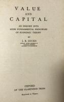 Value and Capital : An inquiry into some fundamental principles of economic theory