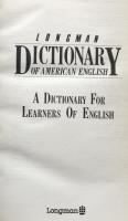 Longman Dictionary of American English: A Dictionary for Learners of English