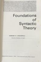 Foundations of Syntactic Theory（Prentice-Hall Foundations of Modern Linguistics Series）