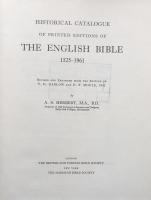 Historical Catalogue of Printed Editions of The English Bible 1525-1961 Revised and Expanded from the Edition of T.H.Darlow and H.F.Moule,1903