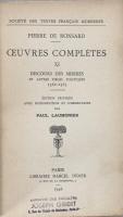 ŒUVRES COMPLÈTES XI Discours des misèresdes Miseres et autres pieces politiques1562-1563(SOCIÉTÉ DES TEXTES FRANÇAIS MODERNES)
