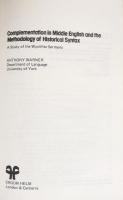 Complementation in Middle English and the Methodology of Historical Syntax:A Study of the Wyclifite Sermons
