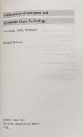 A Dictionary of Electronic and Computer Music Technology: Instruments, Terms, Techniques