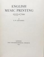 English Music Printing 1553-1700