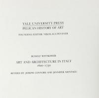 Art and Architecture in Italy　1600–1750.Ⅰ. The Early Baroque 1600–1625 (Yale University Press Pelican History of Art ) 