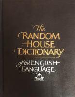 The Random House Dictionary of the English Language  Second Edition Unabridged