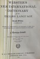 Webster's New International Dictionary of the English Language Second Edition Unabridged