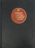 Webster's Third New International Dictionary of the English Language Unabridged