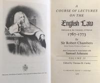 A Course of Lectures on the English Law: Delivered at the University of Oxford 1767-1773 (In Two Volumes)


