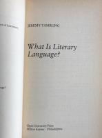 What is Literary Language?(Open Guides to Literature)