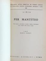 N.22 Lisia. Per Mantiteo(Collana Avia Pervia Testi Greci Con Costruzione Traduzione E Verbi)