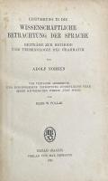 Einführung in die wissenschaftliche Betrachtung der Sprache. Beiträge zur Methode und Terminologie der Grammatik