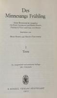 Des Minnesangs Frühling: Unter Benutzung der Ausgaben von Karl Lachmann und Moritz Haupt, Friedrich Vogt und Carl von Kraus. I Texte