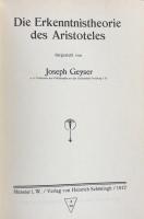 Die Erkenntnistheorie des Aristoteles (Neudruck der Ausgabe Ausgabe Münster I.W. 1917)