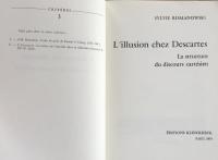 L'Illusion chez Descartes. La structure du discours cartésien