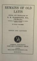 Remains of Old Latin, Volume I・Ⅱ・Ⅳ (Loeb Classical Library No. 294・314・359)