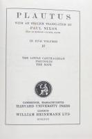 Plautus Ⅳ：The Little Carthaginian.Pseudolus.The Rope. (Loeb Classical Library No. 260) 