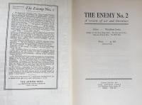 The Enemy : A Review of Art and Literature, Three volumes now reprinted in Two volumes, January 1927 to First Quarter 1929