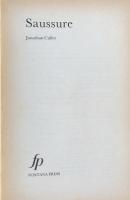 Saussure (Fontana Modern Masters)