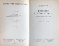 L'être fini et l'être éternel: Essai d'une atteinte du sens de l'être, Les oeuvres d'Edith Stein, Tome 2 

