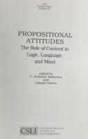 Propositional Attitudes: The Role of Content in Logic, Language and Mind(Lecture Notes)