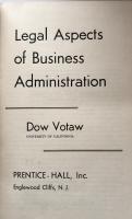 Legal Aspects of Business Administration