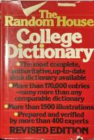 The Random House College Dictionary  Revised Edition