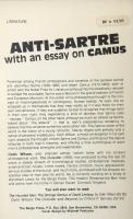 Anti-Sartre, with an essay on Camus(The Milford Series:Popular Writers of Today)
