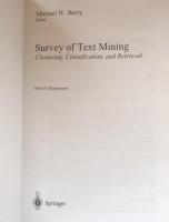 Survey of Text Mining:Clustering, Classification, and Retrieval