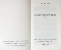 La Mettrie : Œuvres Philosophiques – 2 tomes complets(Corpus des œuvres de philosophie en langue française)

