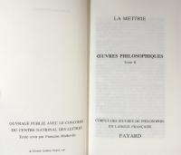 La Mettrie : Œuvres Philosophiques – 2 tomes complets(Corpus des œuvres de philosophie en langue française)

