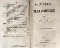 IDÉE GÉNÉRALE DE LA RÉVOLUTION AU XIXᵉ SIÈCLE
(Choix d'études sur la pratique révolutionnaire et industrielle),
Louis Blanc,La République une et indivisible