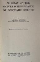 An Essay on the Nature and Significance of Economic Science