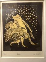 銅版画　高野玲子　星の夜
