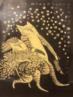 銅版画　高野玲子　星の夜