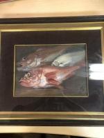 真作 油彩画 無題 白石隆一 魚の画家 一関市出身