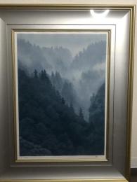 真作 東山魁夷 リトグラフ 霧の山峡 189/350　