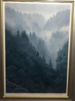真作 東山魁夷 リトグラフ 霧の山峡 189/350　