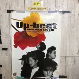3_  ポスター UP-BEAT アップビート HAMMER MUSIC 告知ポスター セロハンテープ止め跡有 594mm×841mm A1サイズ シミ汚れ・折れ破れ有