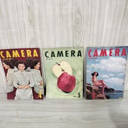 7_    3冊 不揃い CAMERA カメラ 1950年 昭和25年 4月 5月 7月号 アルス ARS カメラ雑誌 003942